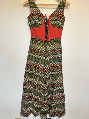 VTG 70’s Margaret Godfrey for Bagatelle mixed Print Boho Maxi Dress